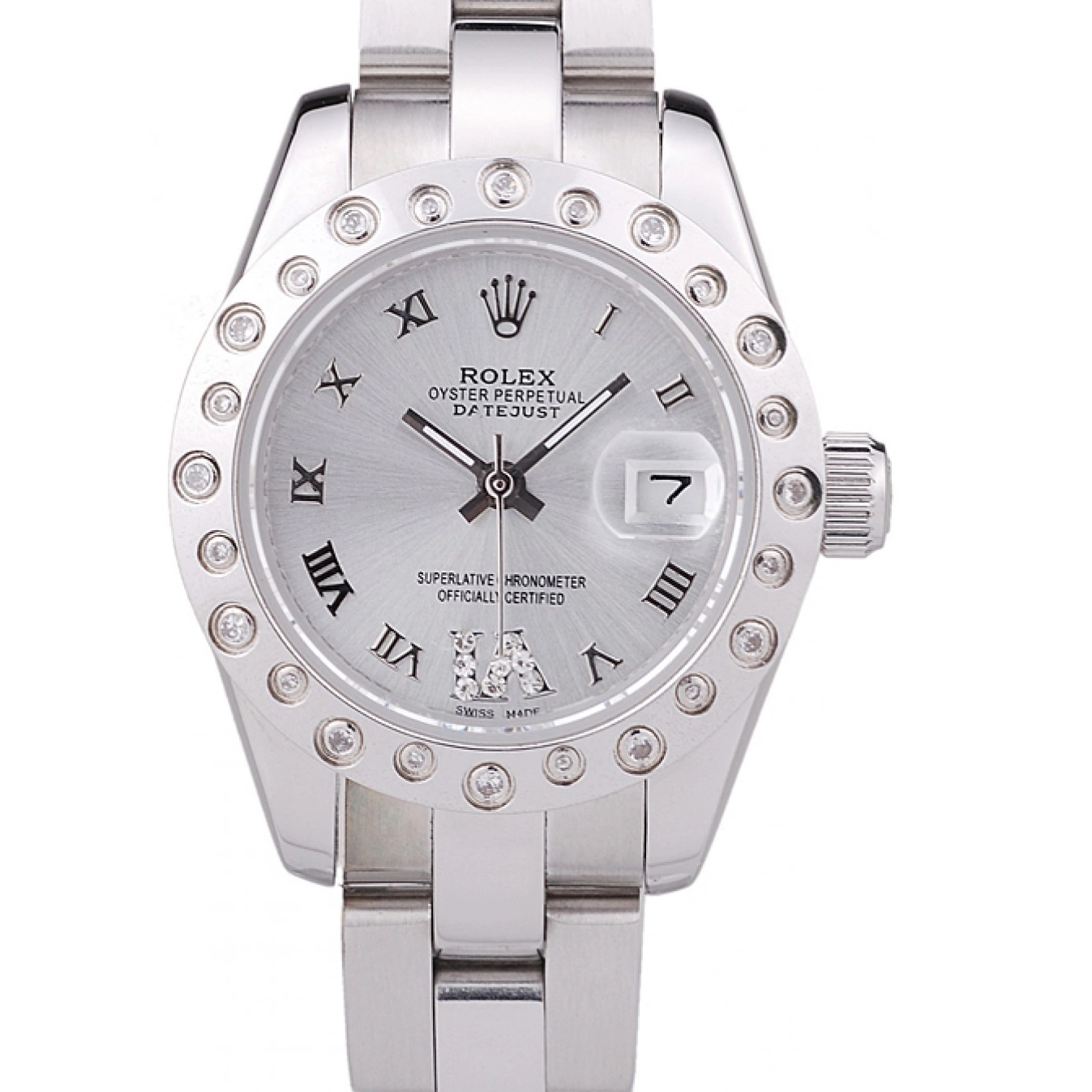 7474 Dial Rolex Silver Diamonds Bezel Polished Datejust Silver 0821